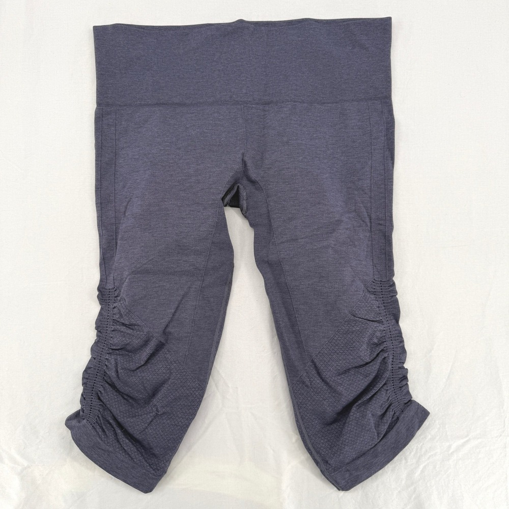 Lululemon Ebb to Street Tight‎ Cropped Leggings Ruched Purple Size 10 Heathered